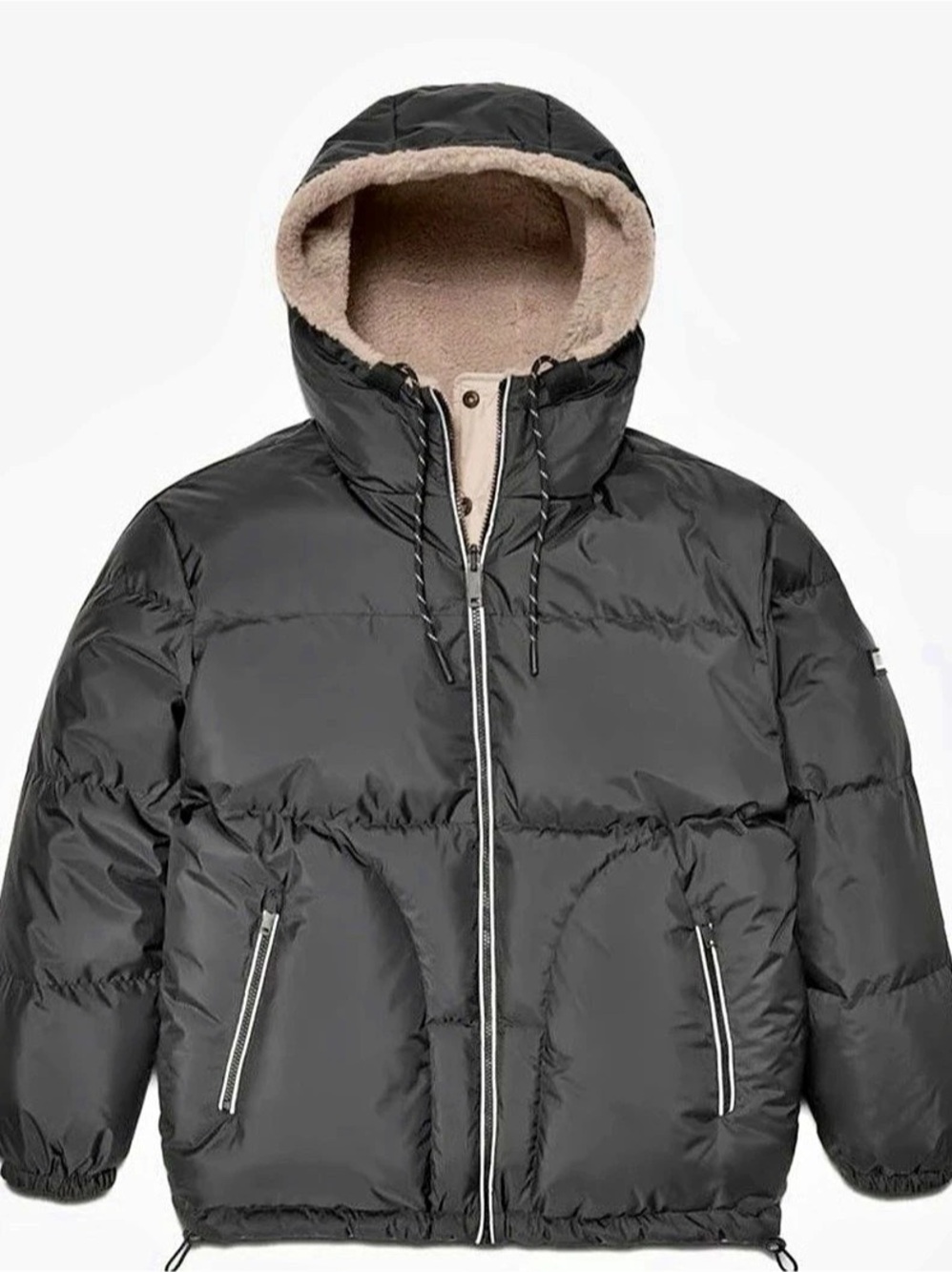 UGG  Shasta 2.0 Hooded Reversible Jacket in Black & Beige Like New